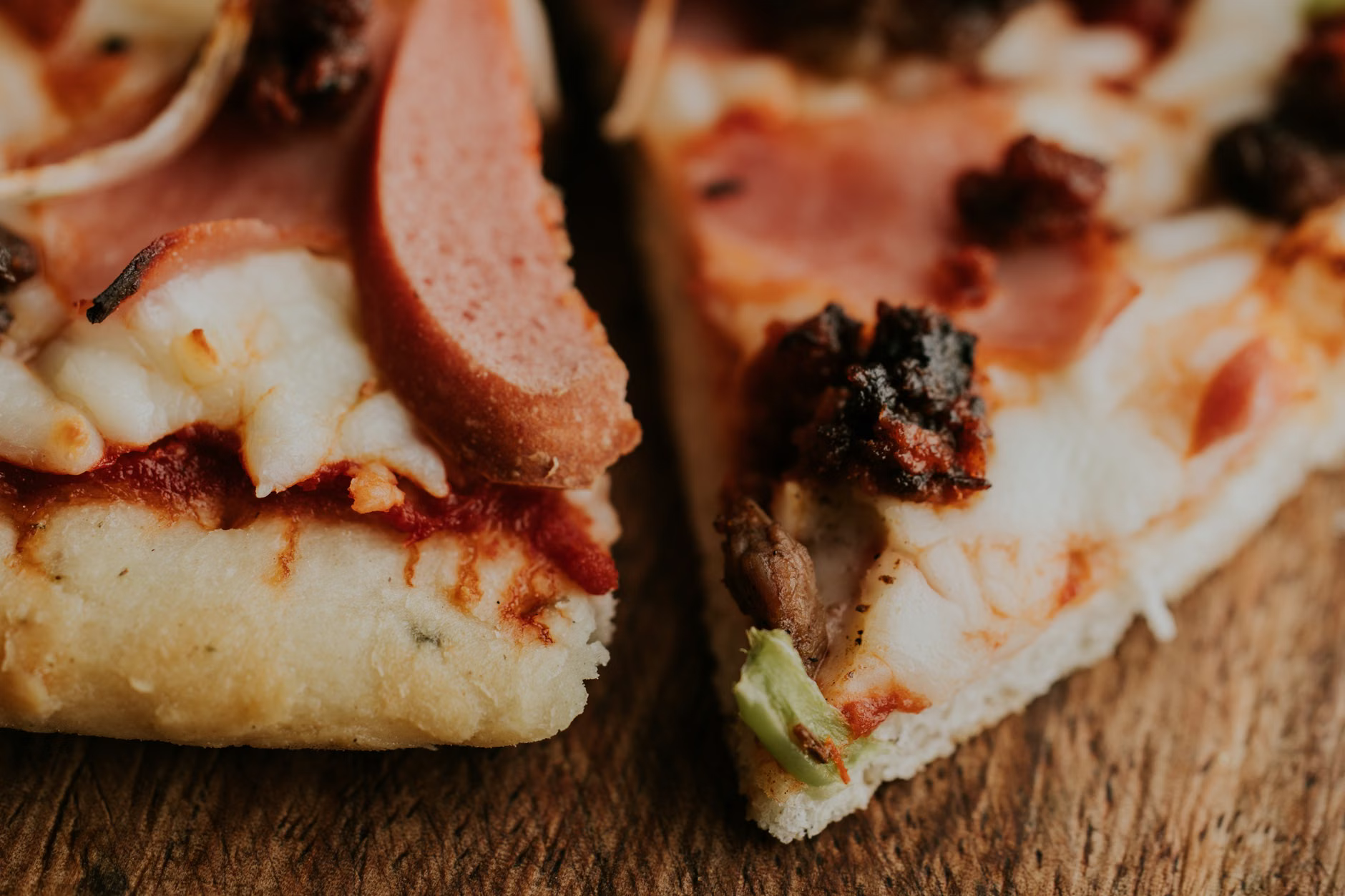 pizza slice close up