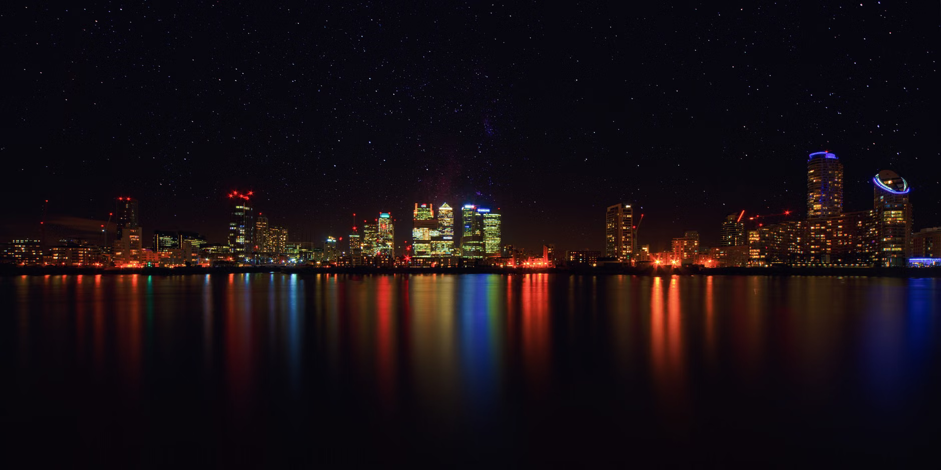 city skyline night lights