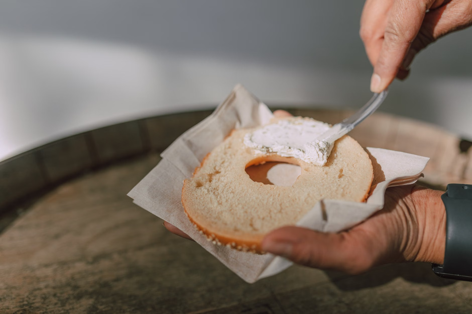 truffle cream cheese bagel