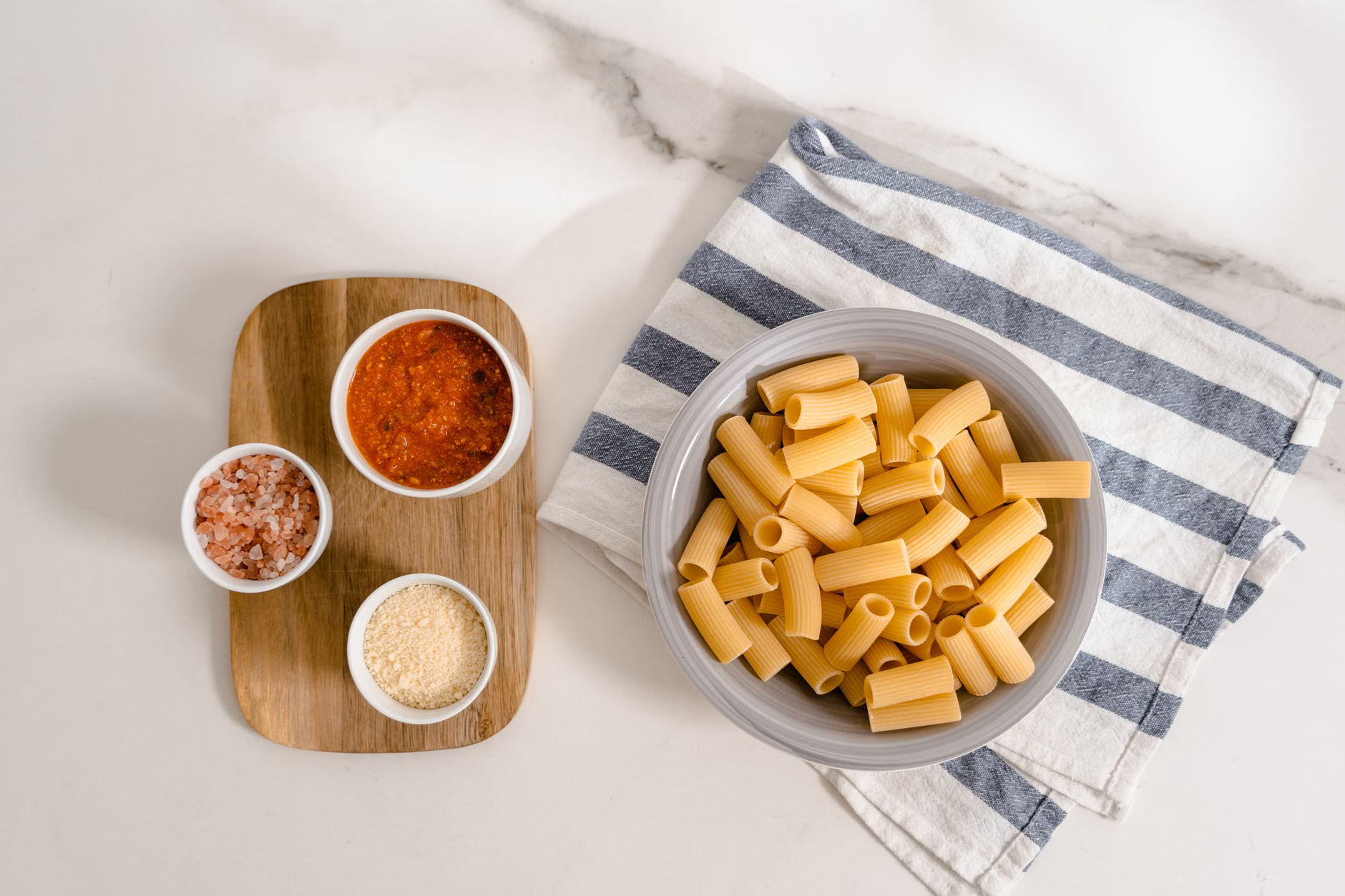 cheese and pasta ingredients