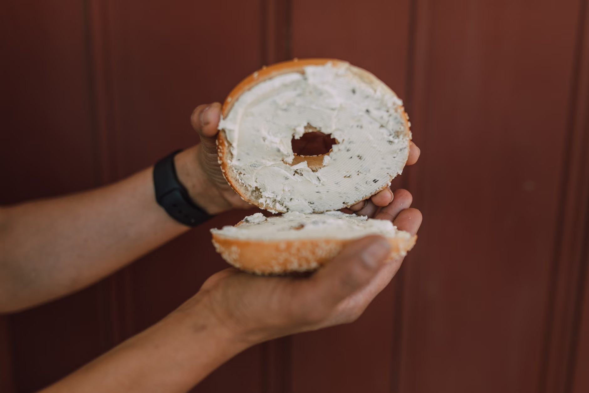 truffle cream cheese bagel