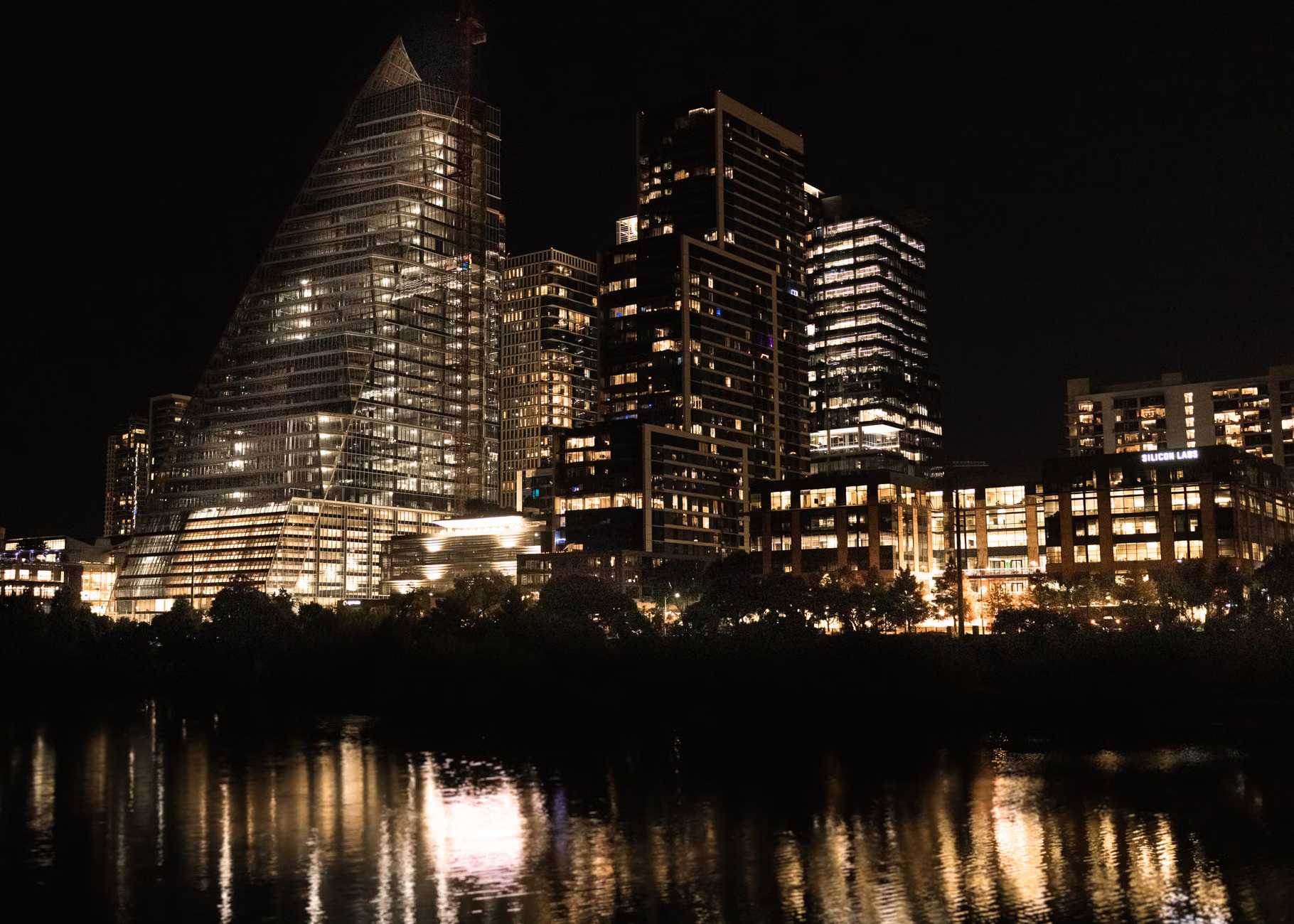 city skyline night lights
