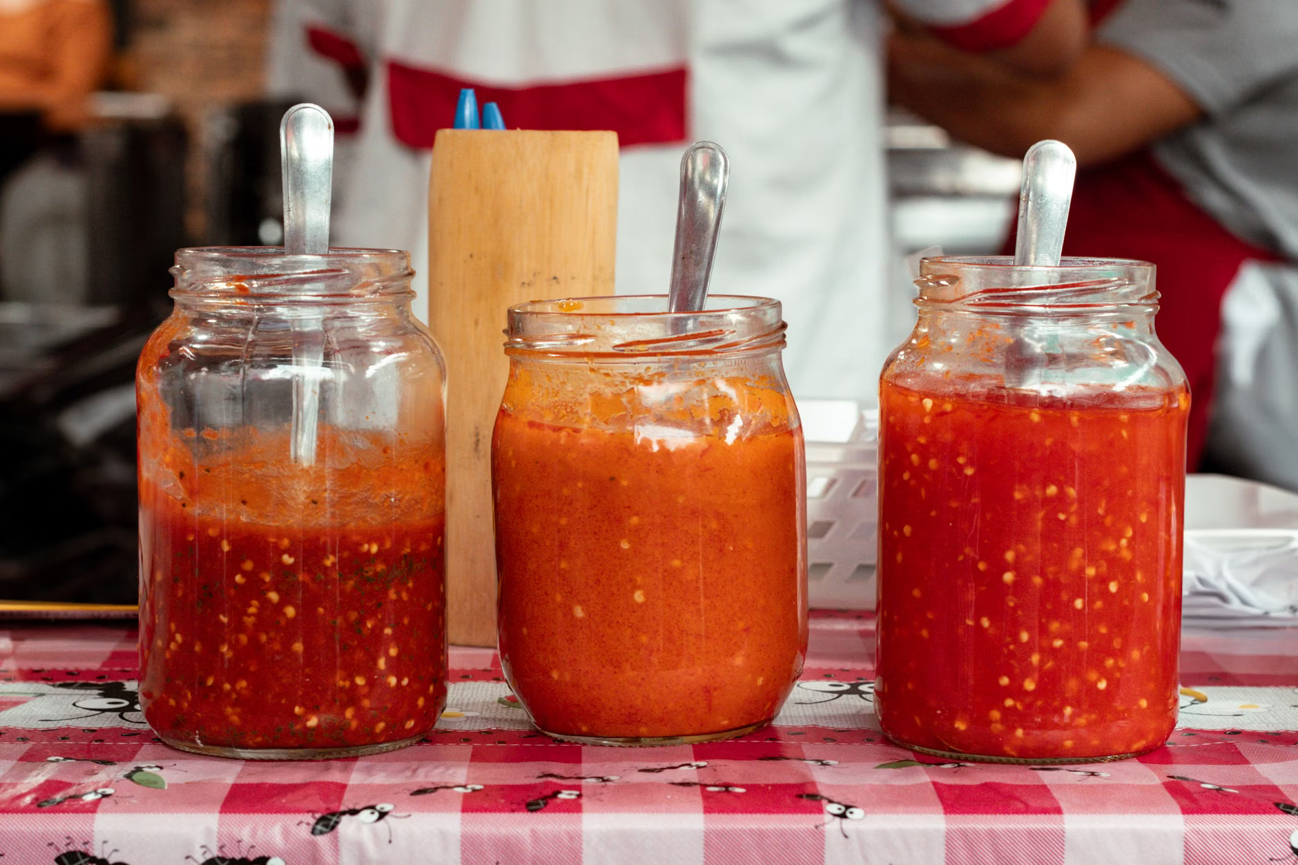 hot sauce on food