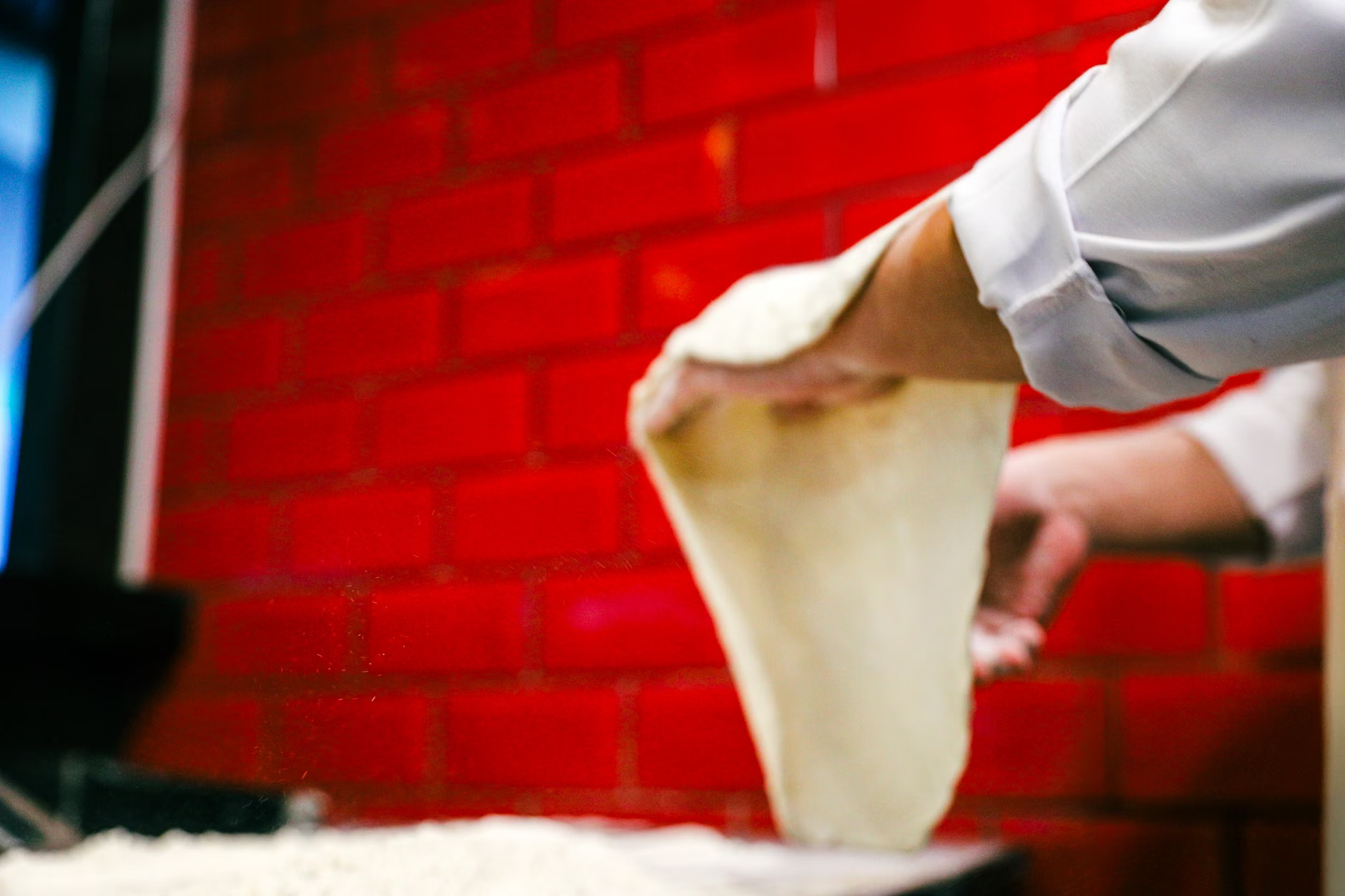 pizza dough stretching